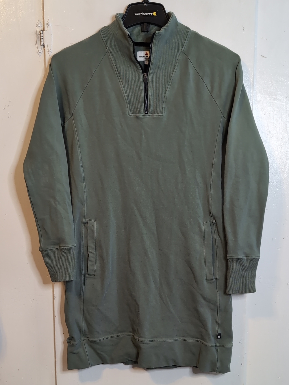 American Giant 1/4 Zip Sweatshirt Dress womens small